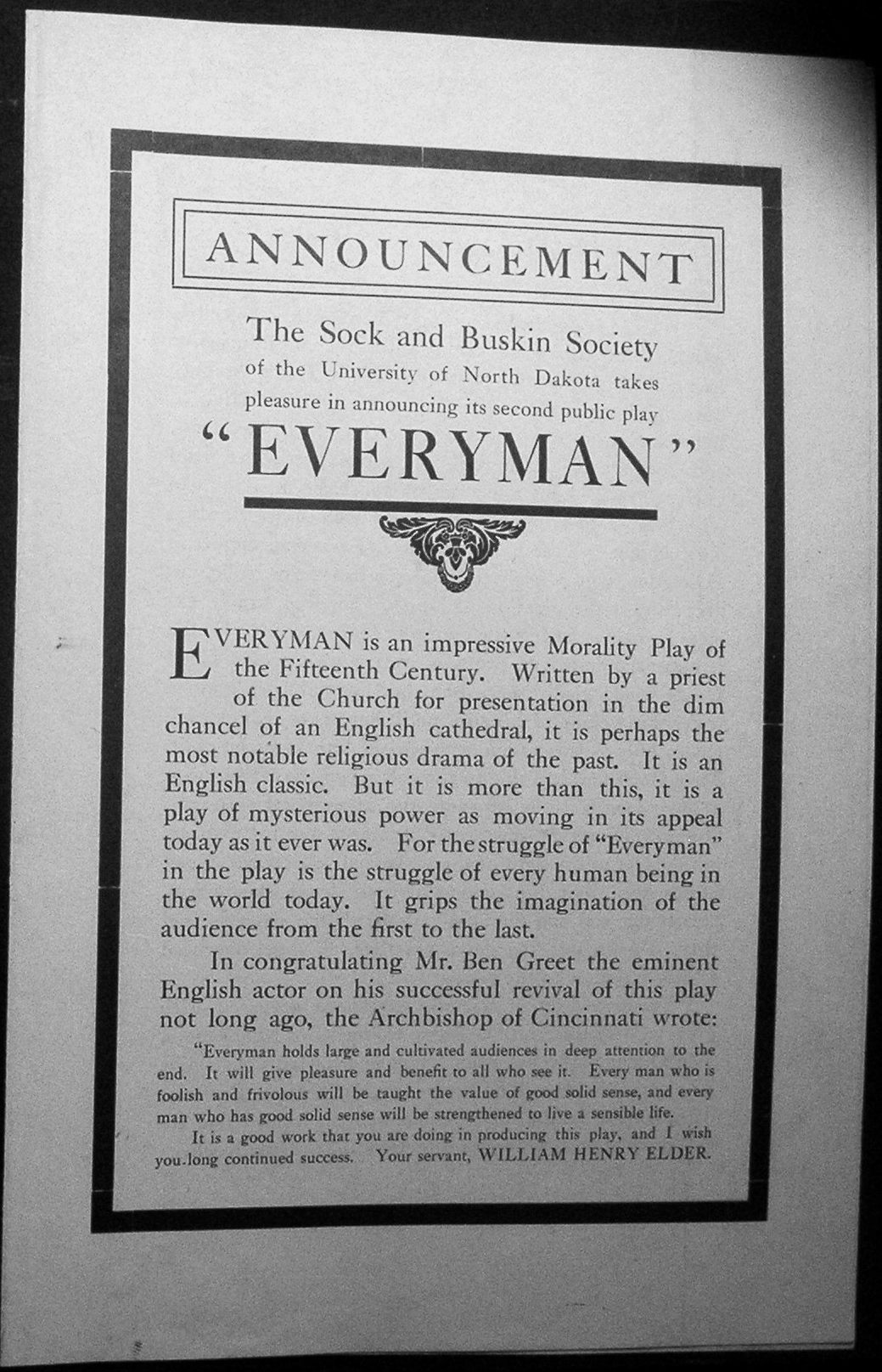 EVERYMAN Handbill