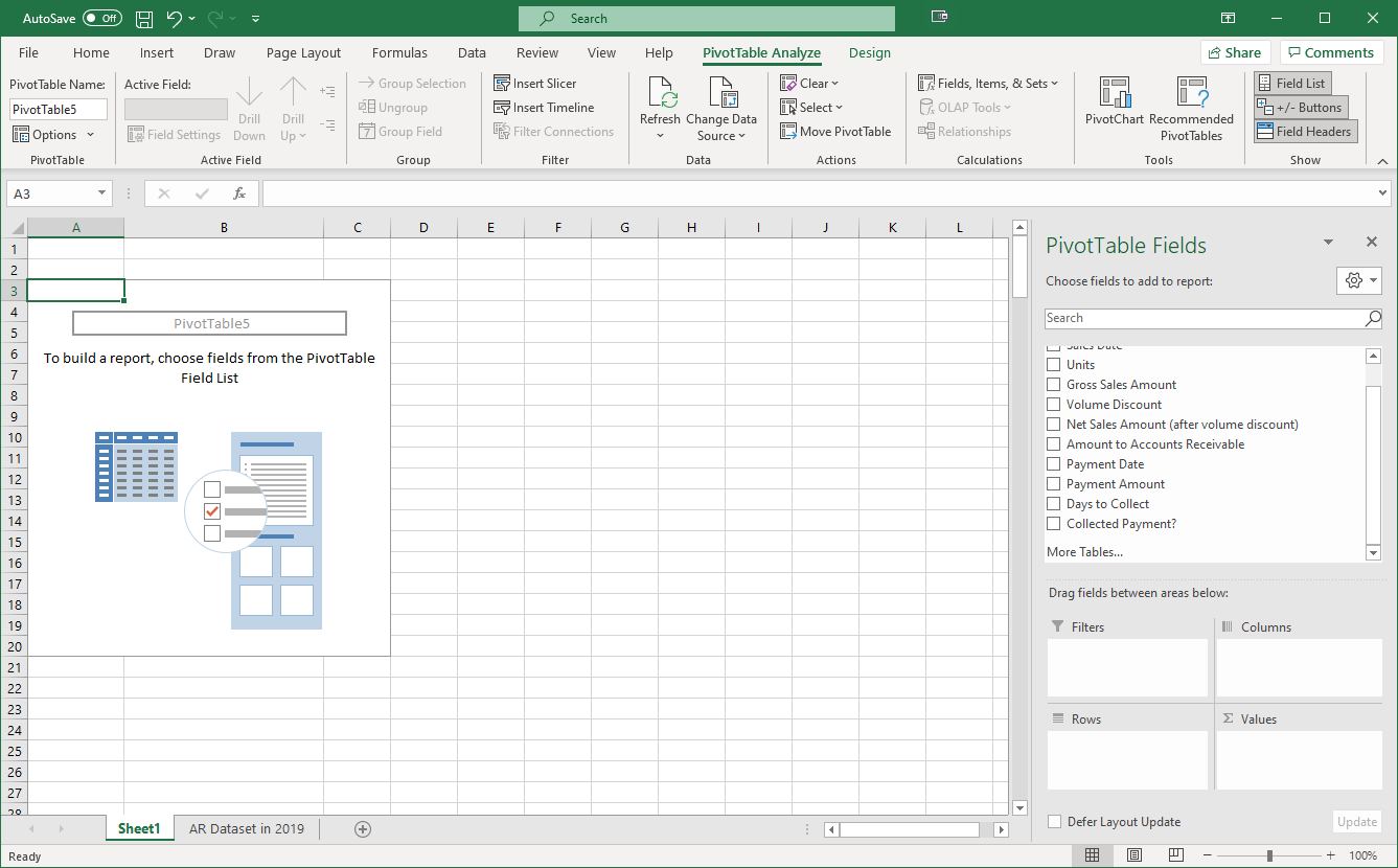 Screenshot of spreadsheet that shows added information in the PivotTable.