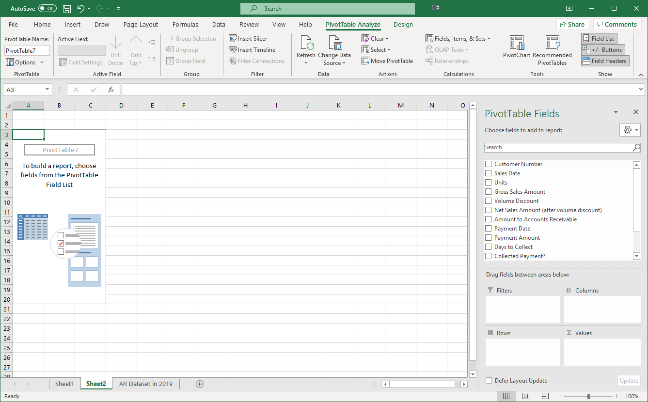 Screenshot of spreadsheet that shows PivotTable.